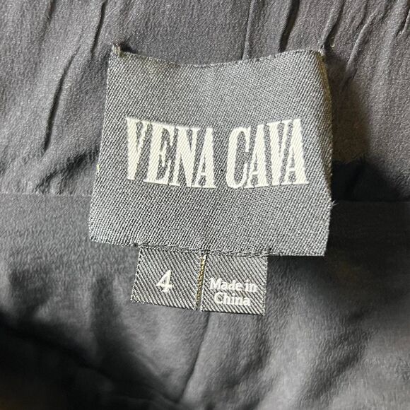 Vena Cava Women's Black and Blue Silk Dress luxe designer party - Picture 7 of 8